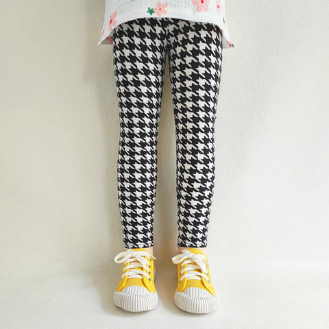 Girls' Floral Print Leggings for Spring & Autumn
