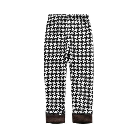 Vintage Floral Fleece Leggings for Girls