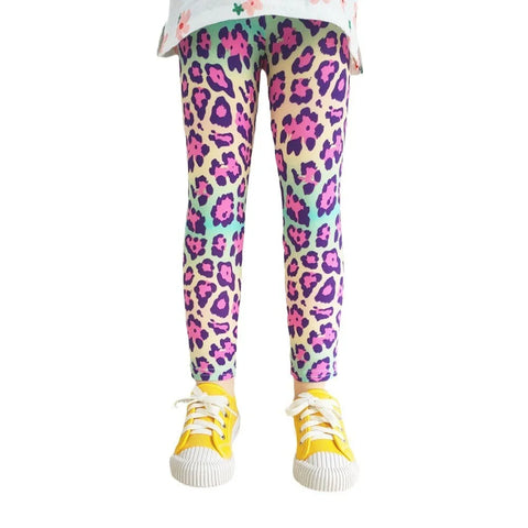 Cute Flower Print Girls Leggings