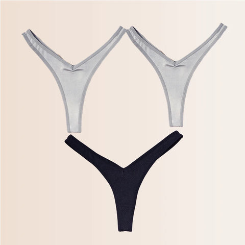 Seamless Thongs Solid Thong Panties for Women - Soft Silk Tangas