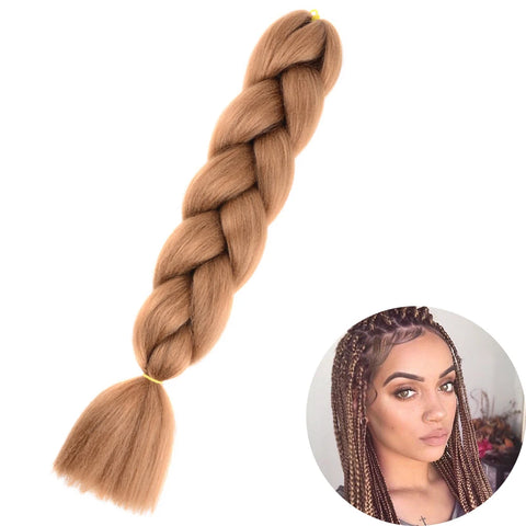 24" Synthetic Yaki Braids Hair - Ombre Kanekalon Jumbo Braid Hair Extensions for Women
