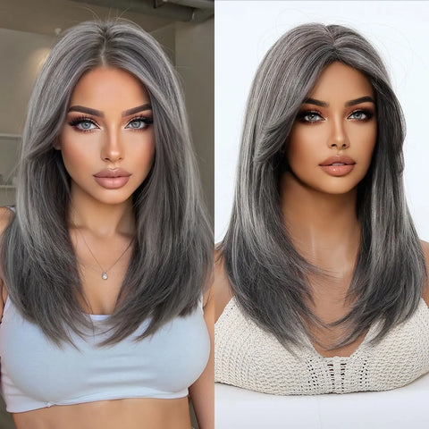 Blonde Golden Synthetic Wigs Long Straight Hair Natural Wig for Women Middle Part Wigs Cosplay Party Heat Resistant Fake Hair
