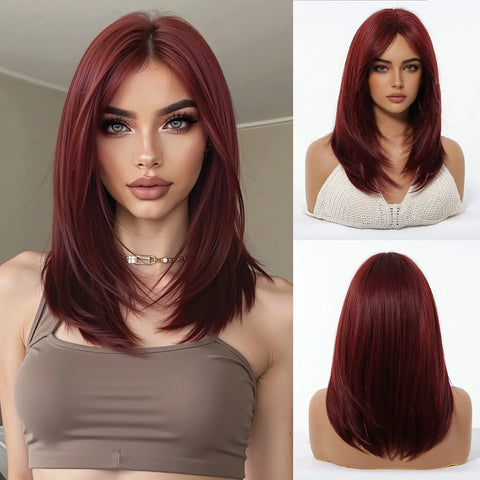 Blonde Golden Synthetic Wigs Long Straight Hair Natural Wig for Women Middle Part Wigs Cosplay Party Heat Resistant Fake Hair