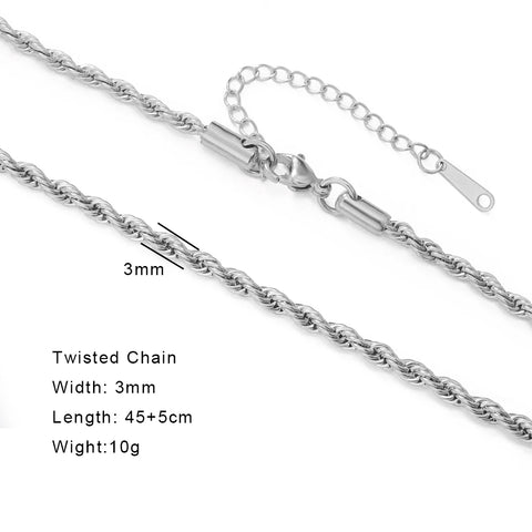 Skyrim Stainless Steel Gold Color Chain Necklace for Women – Minimalist Cuban Paperclip Twisted Snake Chain Fashion Jewelry