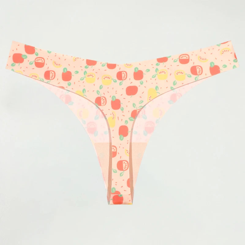 Ultra-Thin Seamless Women's Thongs with Sexy Graphics