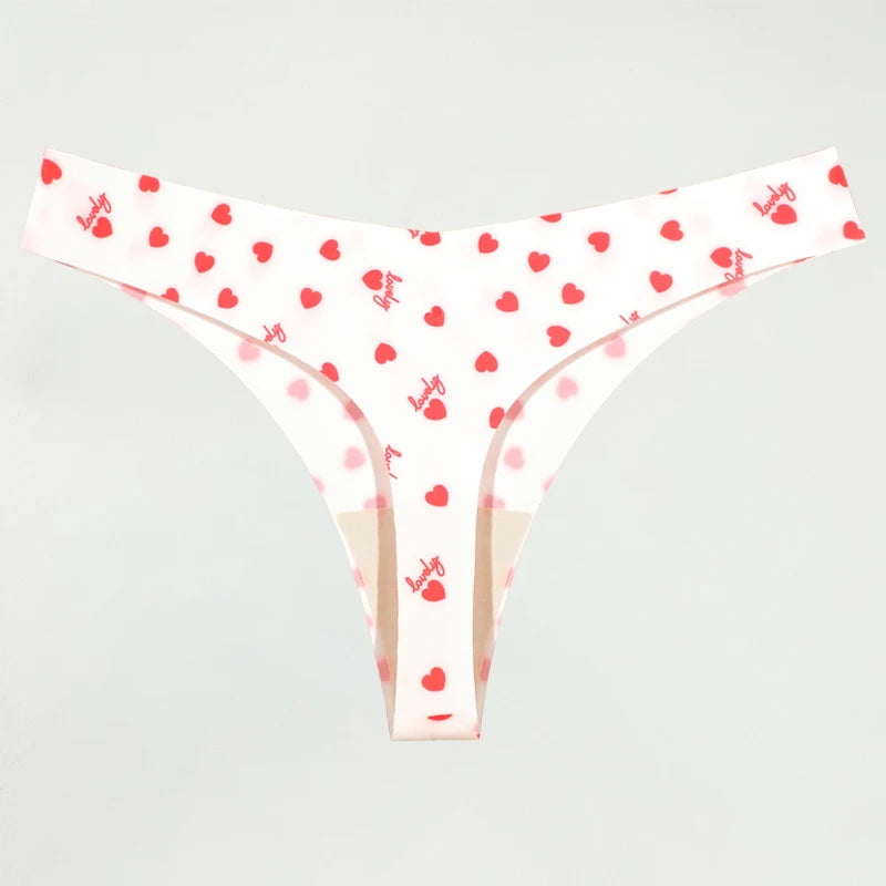 Ultra-Thin Seamless Women's Thongs with Sexy Graphics