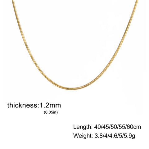 Skyrim Stainless Steel Gold Color Round Snake Chain Necklace for Men and Women | Trendy Punk Jewelry Gift