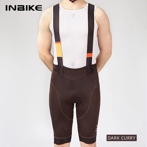 INBIKE Men's MTB Cycling Bib Shorts - Professional Bicycle Shorts for Road & Mountain Biking
