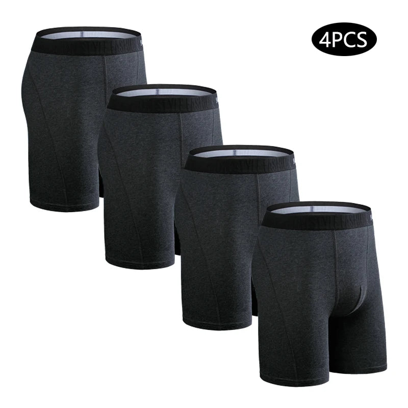 4 stuks Plus Size Lange Boxers voor Heren
