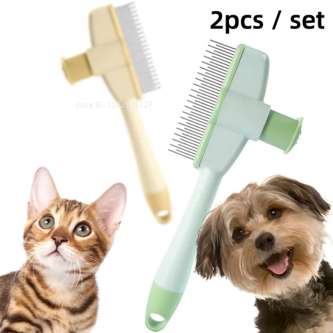 Cat and Dog Hair Remover Brush and Grooming Gloves Set