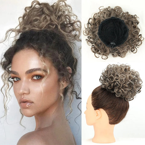 Messy Hair Bun Hair Piece - Large Curly Loose Wave Ponytail Extension