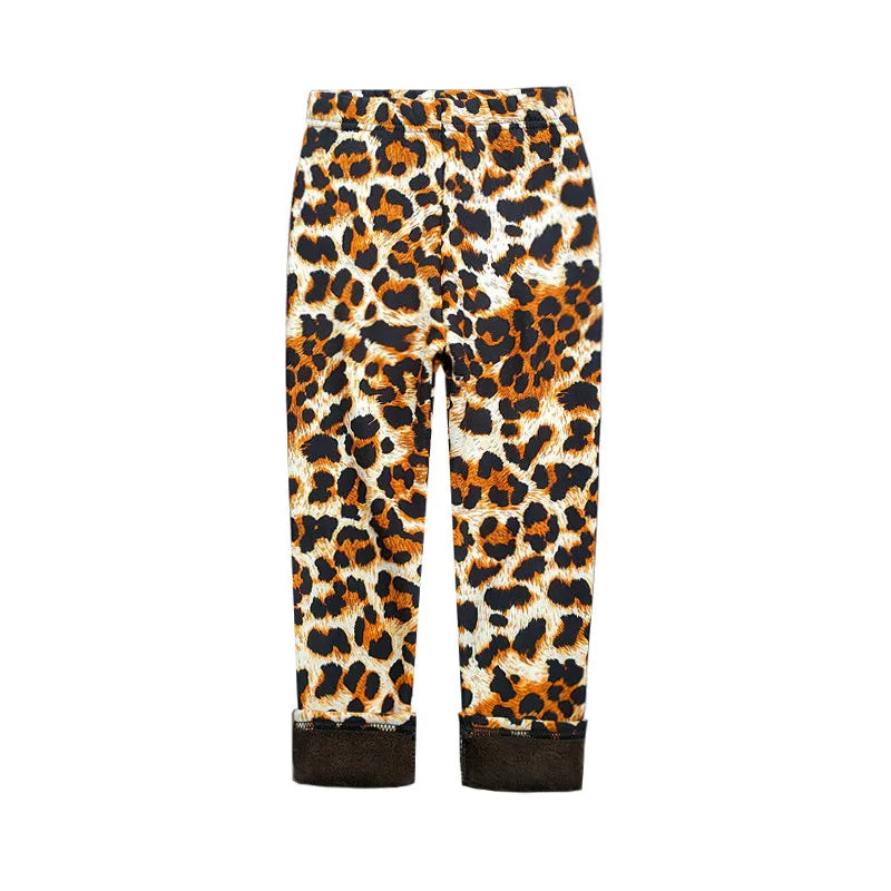 Vintage Floral Fleece Leggings for Girls