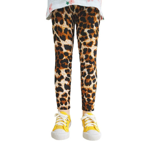 Cute Flower Print Girls Leggings