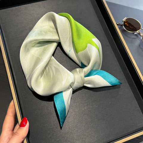 2025 100% Real Silk Scarf - 53cm Square Women's Bandelet