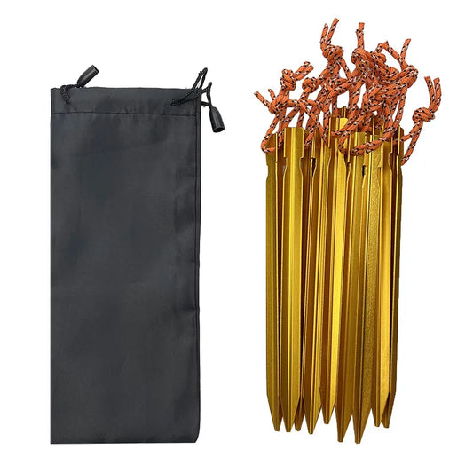 Pacoone 10 Pcs/Lot 18cm Aluminum Round Tent Pegs - Durable Tent Stakes for Outdoor Adventures