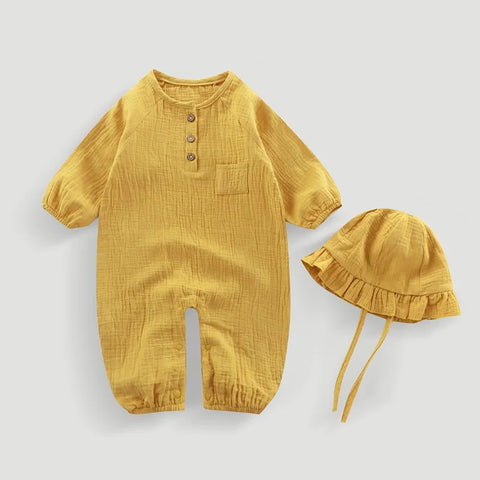 Mousseline baby romper muts set 