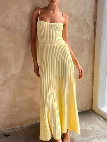 Tossy Backless Ribbed Maxi-jurk voor dames - Zomervakantie Feest Bodycon Zwangerschapsjurk 