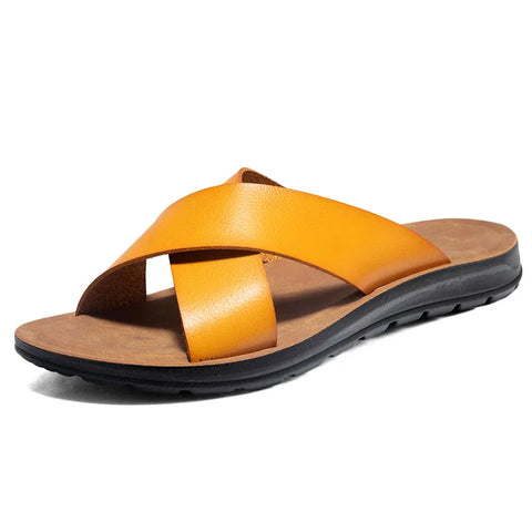 Italian Leather Slippers For Men 2024