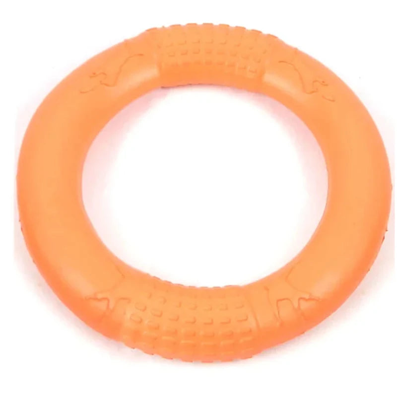Interactive Orange Dog Flying Disk - EVA Training Ring Puller for Dogs
