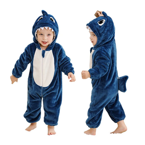 MICHLEY Winter Baby Rompers Hooded Flannel Cosplay