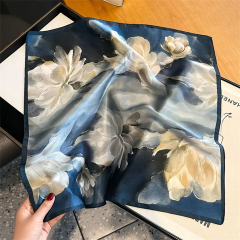 2025 100% Real Silk Scarf - 53cm Square Women's Bandelet