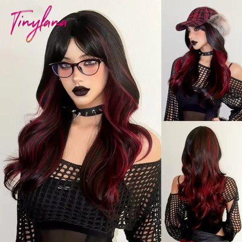 Light Pink Long Wavy Cosplay Synthetic Hair Wig with Bangs - Perfect for Halloween and Daily Wear