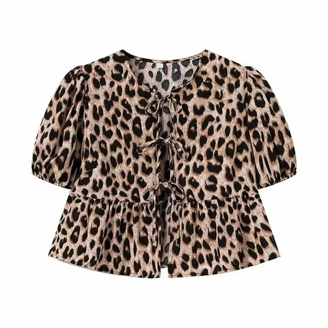 MUJER Leopard Print Crop Top voor Dames