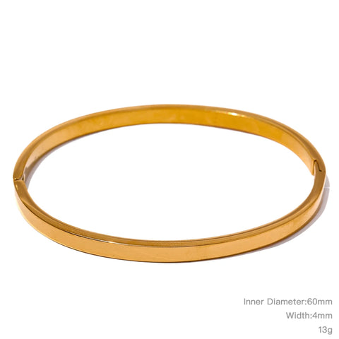 Yhpup High Quality Stainless Steel Round Wide Bracelet Bangle – Fashion Texture in Gold and Silver Color, Waterproof Charm Jewelry Gift