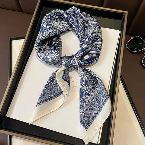 Leopard Print Silk Hairband Scarf for Women
