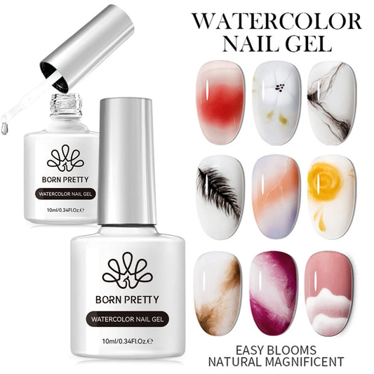 BORN PRETTY 10ml Clear Blooms Gel Polish for Marble Nail Art