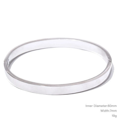 Yhpup High Quality Stainless Steel Round Wide Bracelet Bangle – Fashion Texture in Gold and Silver Color, Waterproof Charm Jewelry Gift