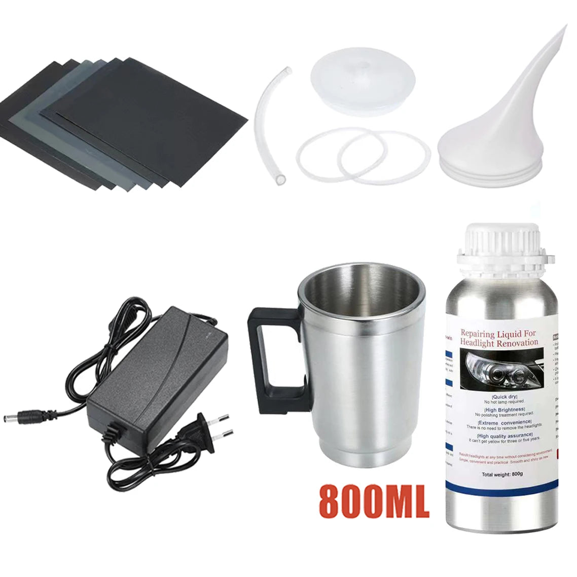 Polish Car Headlight Kit 800G Liquid Polymer Repair and Renovation Tool