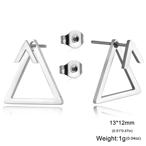 Skyrim Geometric Stainless Steel Gold Color Stud Earrings for Women