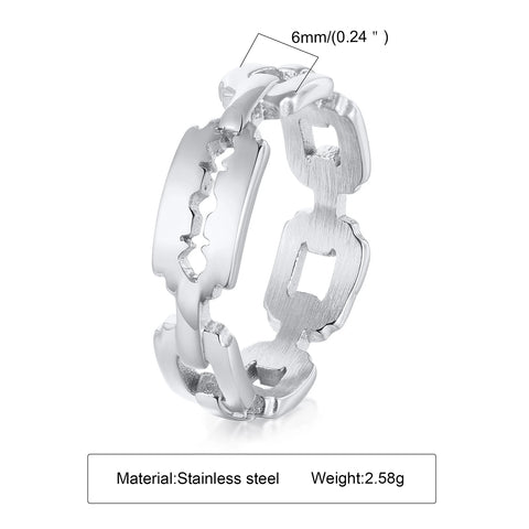 Punk Stainless Steel Men Ring - Unique Razor Blade Ring, Stylish Unisex Jewelry Gift