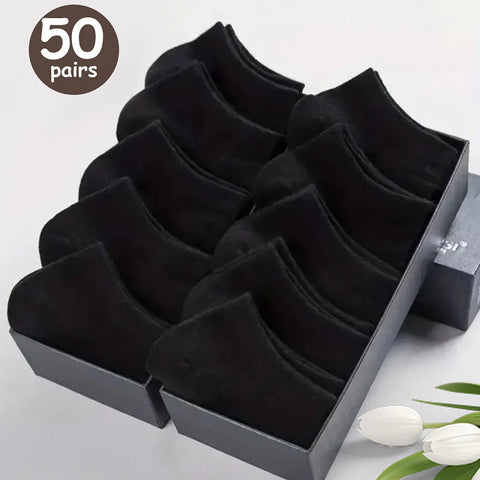 Breathable Deodorant Men's Low Cut Ankle Socks - 10/20/30/40/50 Pairs