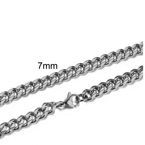 Stylish Punk Cuban Necklaces for Men and Women - Stainless Steel Miami Curb Collar in Silver, Black, and Gold