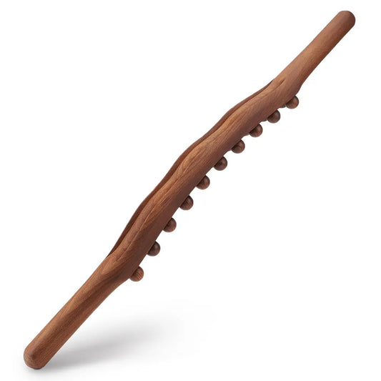 20/8 Beads Universal Back Massage Tendons Beech Wood Scraping Stick