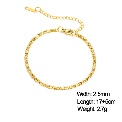 Skyrim Stainless Steel Gold Color Bracelet - Trendy Minimalist Jewelry for Women
