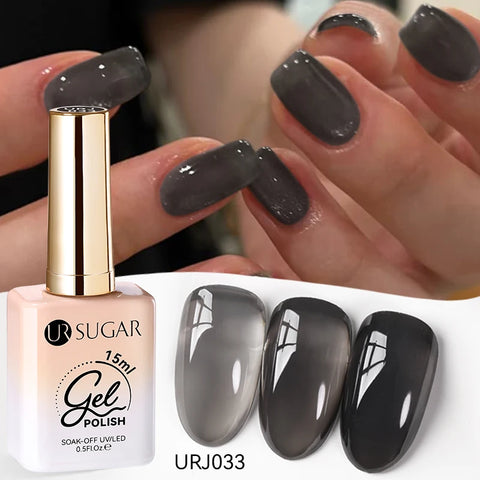 UR SUGAR 15ml Champagne Gold Silver Reflective Glitter Gel Nail Polish