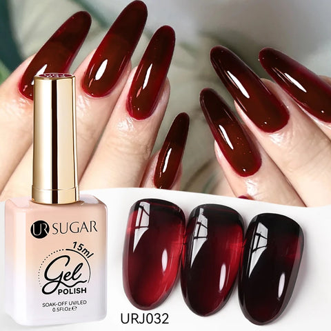 UR SUGAR 15ml Champagne Gold Silver Reflective Glitter Gel Nail Polish