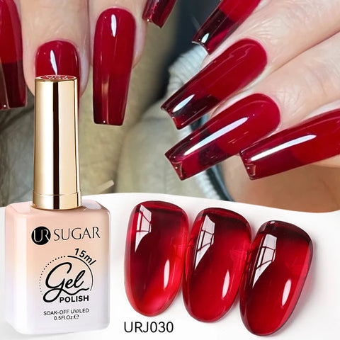 UR SUGAR 15ml Champagne Gold Silver Reflective Glitter Gel Nail Polish