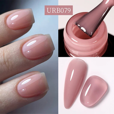UR SUGAR Glitter Rubber Base Gel - Aurora Chameleon Pink Gold Flakes