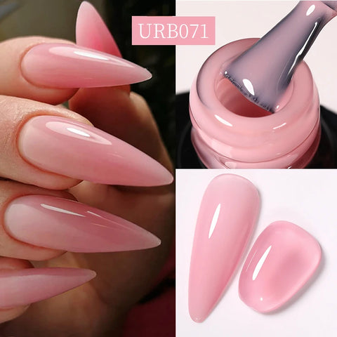 UR SUGAR Glitter Rubber Base Gel - Aurora Chameleon Pink Gold Flakes