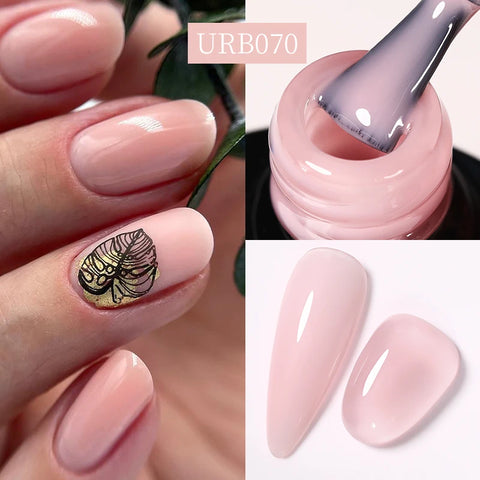 UR SUGAR Glitter Rubber Base Gel - Aurora Chameleon Pink Gold Flakes