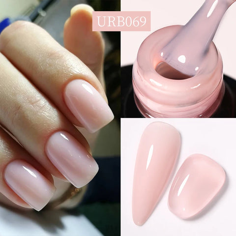 UR SUGAR Glitter Rubber Base Gel - Aurora Chameleon Pink Gold Flakes