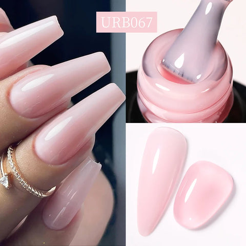 UR SUGAR Glitter Rubber Base Gel - Aurora Chameleon Pink Gold Flakes