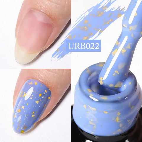 UR SUGAR Glitter Rubber Base Gel - Aurora Chameleon Pink Gold Flakes