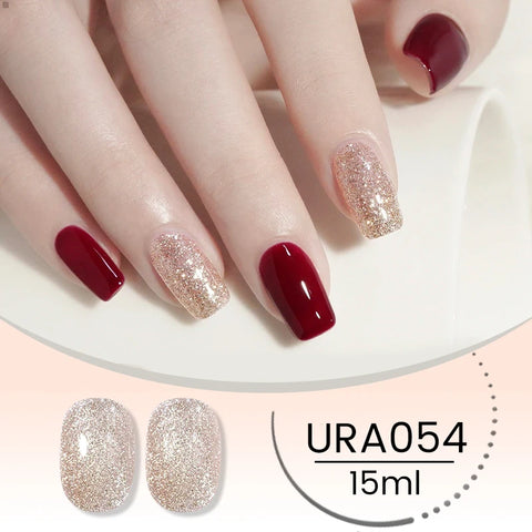 UR SUGAR 15ml Champagne Gold Silver Reflective Glitter Gel Nail Polish