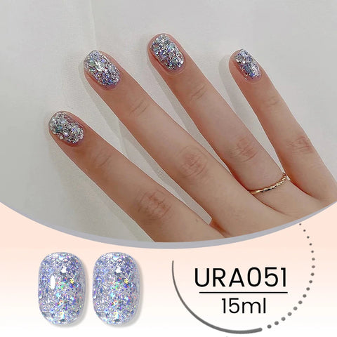 UR SUGAR 15ml Champagne Gold Silver Reflective Glitter Gel Nail Polish