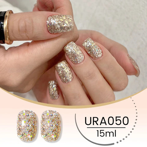 UR SUGAR 15ml Champagne Gold Silver Reflective Glitter Gel Nail Polish